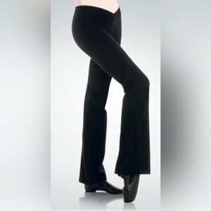 Body‎ Wrappers V-Front Black Wide Leg Women's Pants-32"